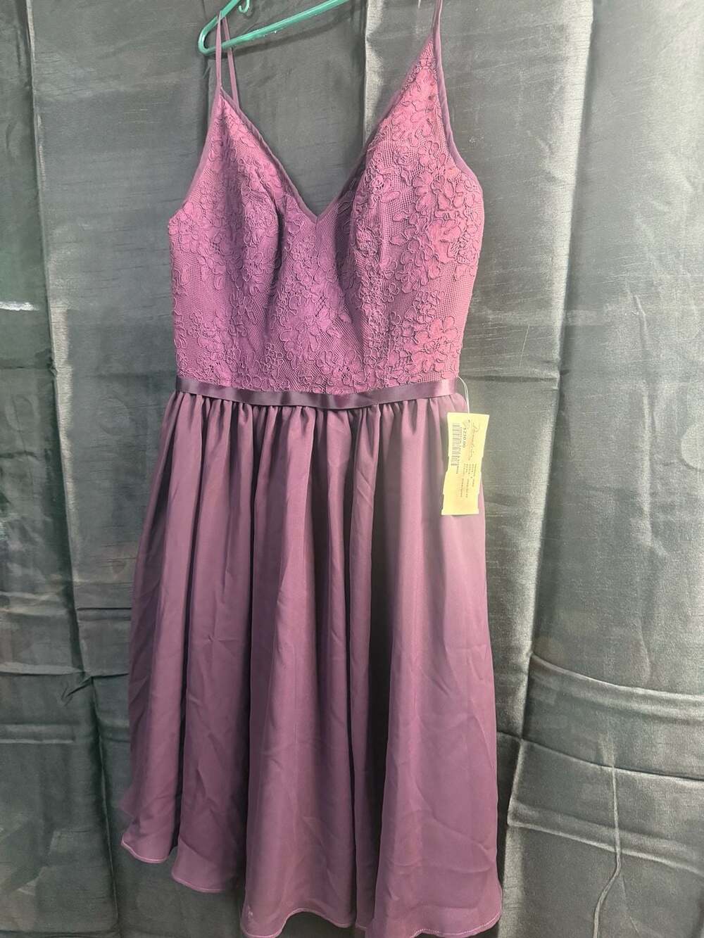 Demetrios Jord-923M Chiffon Lace & Ribbon Dress Aube Size 8